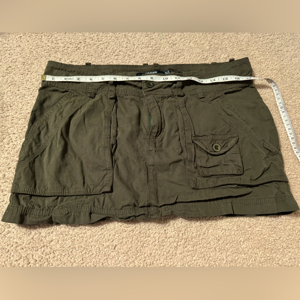 Jaded London Cargo Mini Skirt in Army Green Sz 10